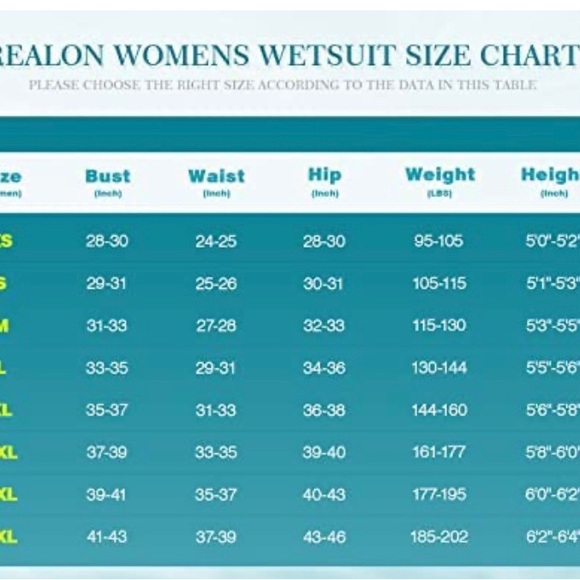 REALON Wetsuit Neoprene Full Body Thermal Scuba Diving Suit one piece women's s - Picture 11 of 13